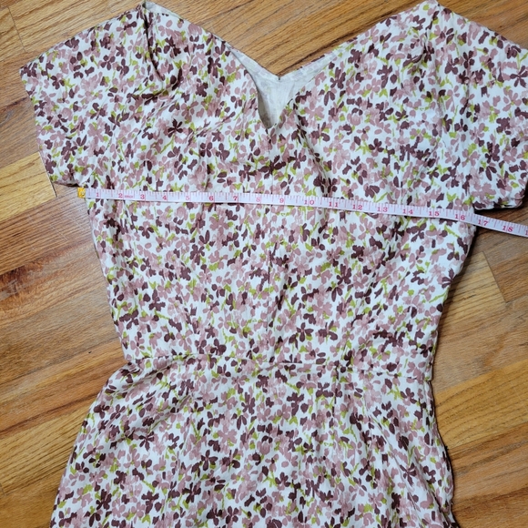 Vintage 1950s Floral Dress Off The Shoulder Cocktail Women's - Picture 11 of 14